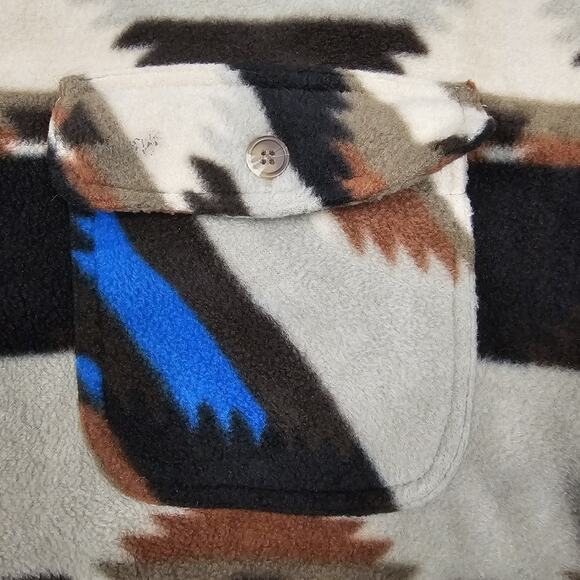 Vintage Scandia Woods Aztec Fleece Shirt XL Native Southwestern Sarape Navajo - Picture 5 of 13